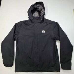 Helly Hansen Dubliner Jacket Mens Large Black Waterproof Rain Coat Tech Hiking